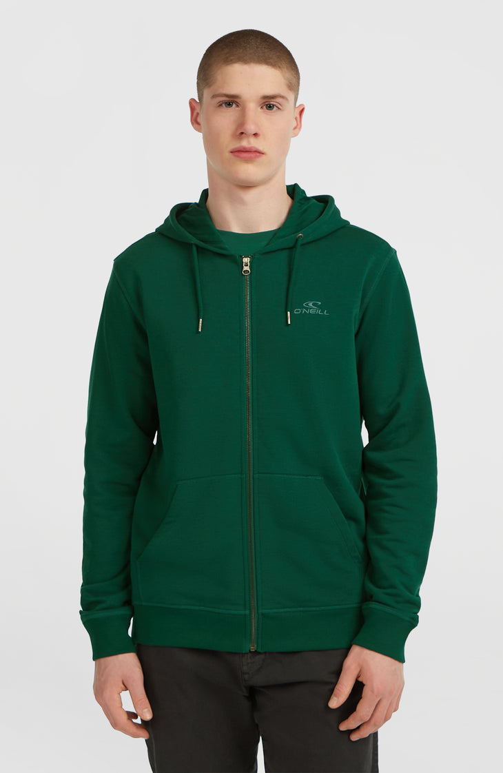 Small Logo hoodie met volledige rits | Emerald Envy