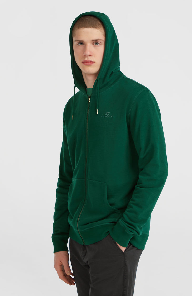 Small Logo hoodie met volledige rits | Emerald Envy
