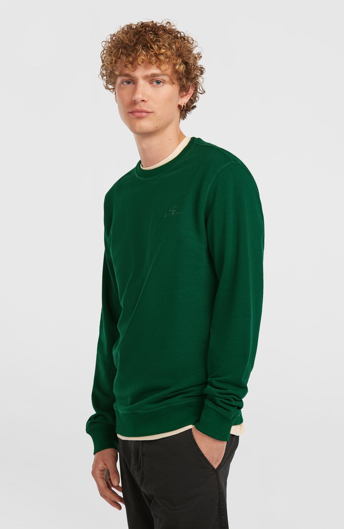 Small Logo Crew sweater | Emerald Envy