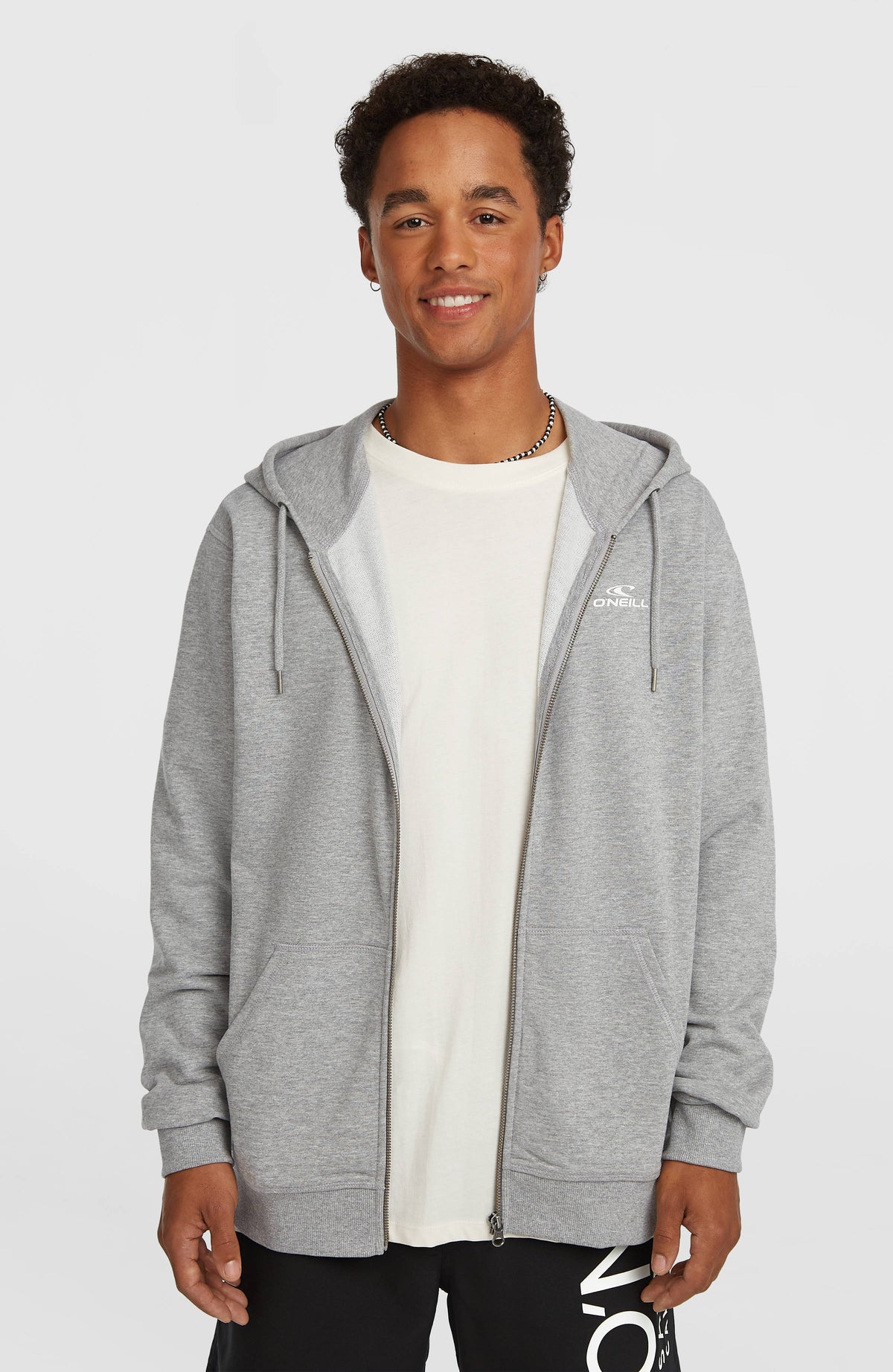 Small Logo hoodie met volledige rits | Silver Melee