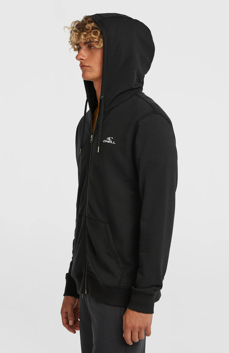 Small Logo hoodie met volledige rits | Black Out