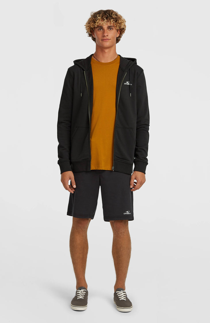 Small Logo hoodie met volledige rits | Black Out