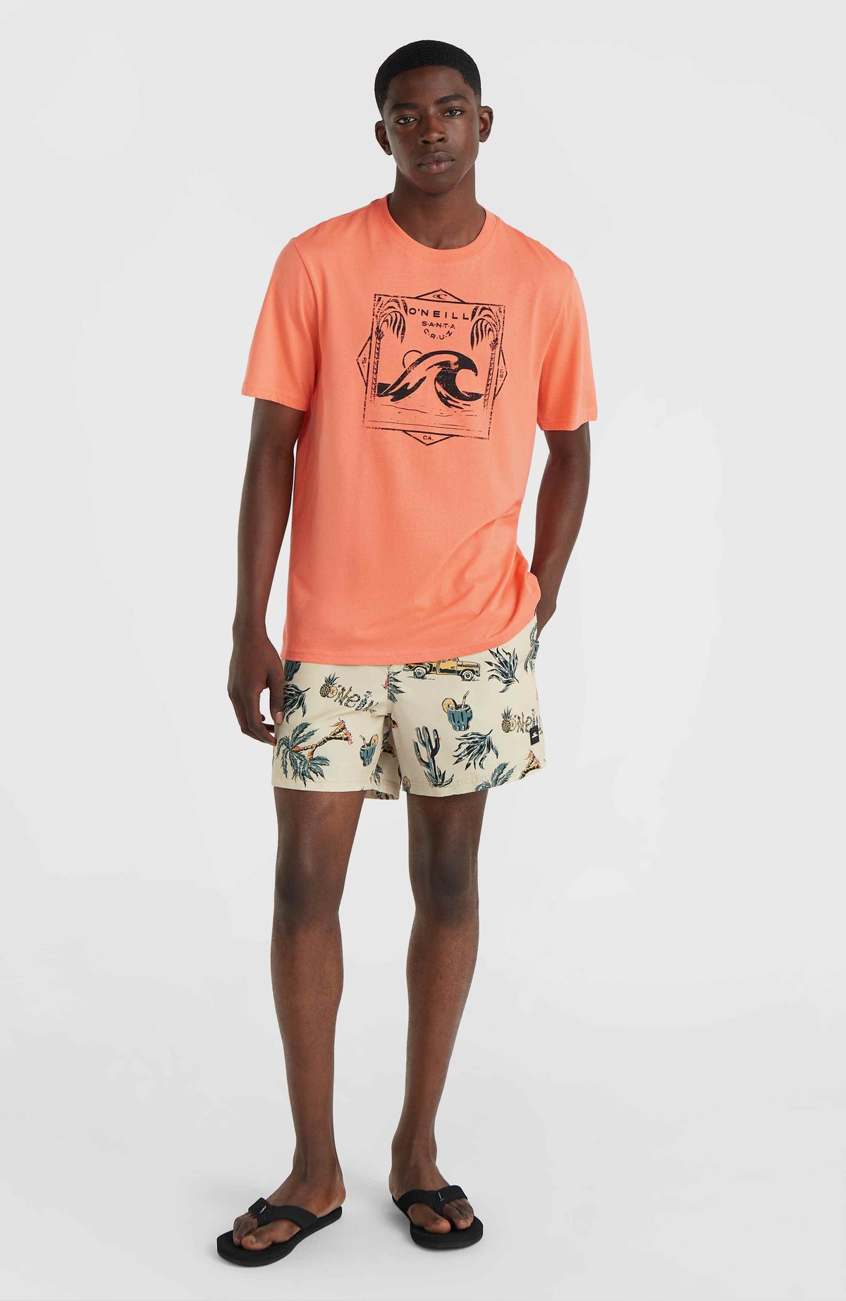 Mix and Match Cali Print 15'' zwembroek | Beige Venice Beach