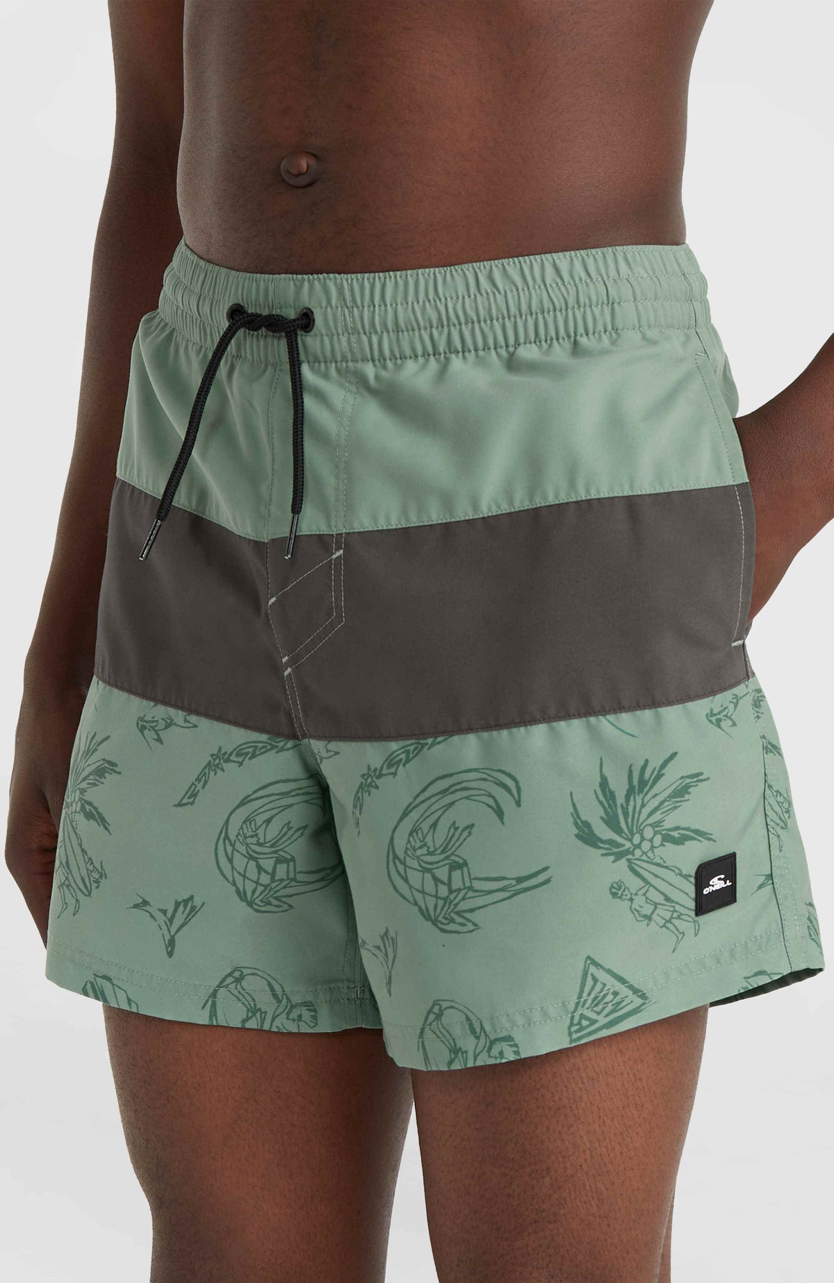 Mix and Match Cali Block 15'' zwembroek | Green Vintage Surfer