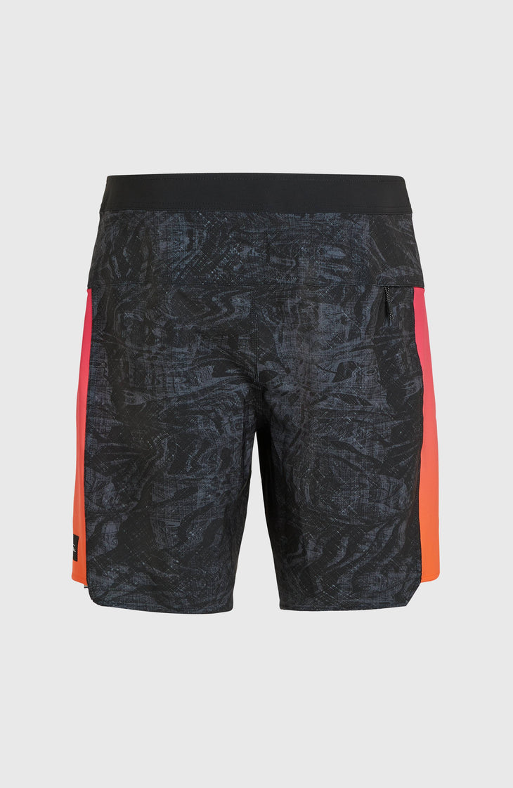 Hyperfreak Tech Panel 19'' boardshort | Black Pink/Orange Panel