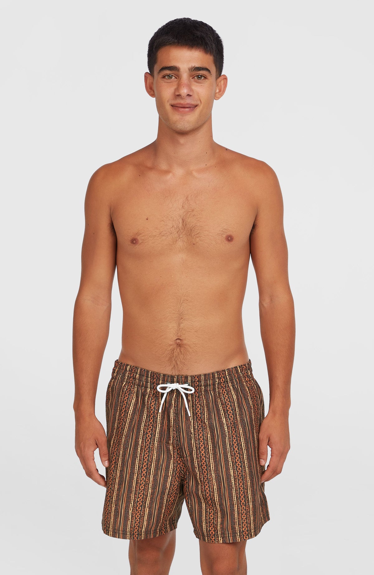 Cali Print 15'' zwembroek | Orange Pressed Lines