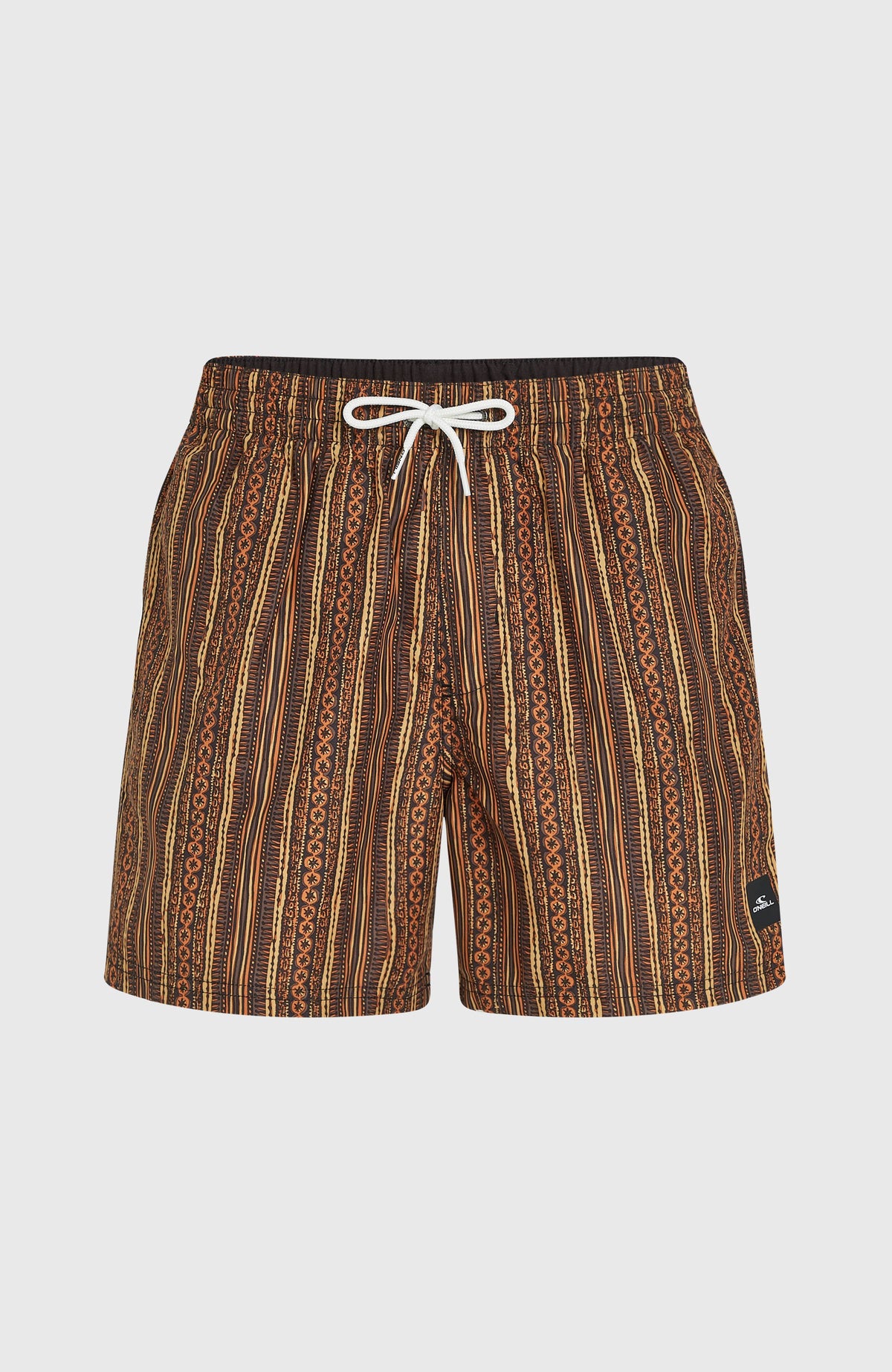 Cali Print 15'' zwembroek | Orange Pressed Lines