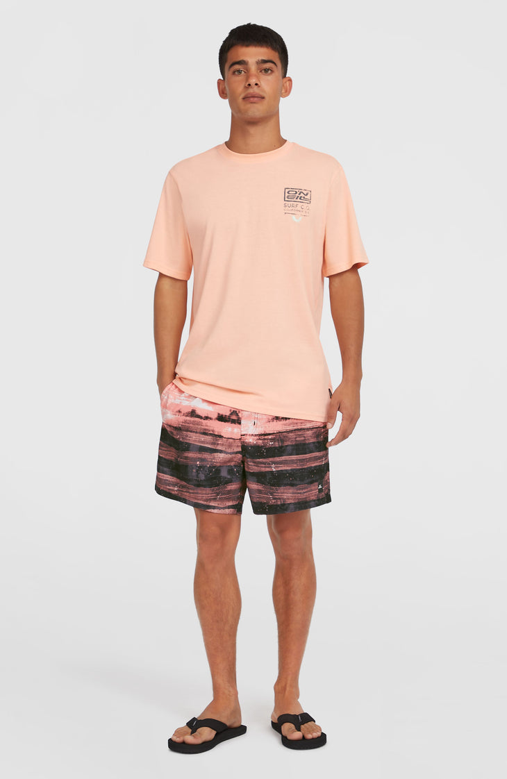 Cali Gradient 15'' zwembroek | Coral Melted Texture