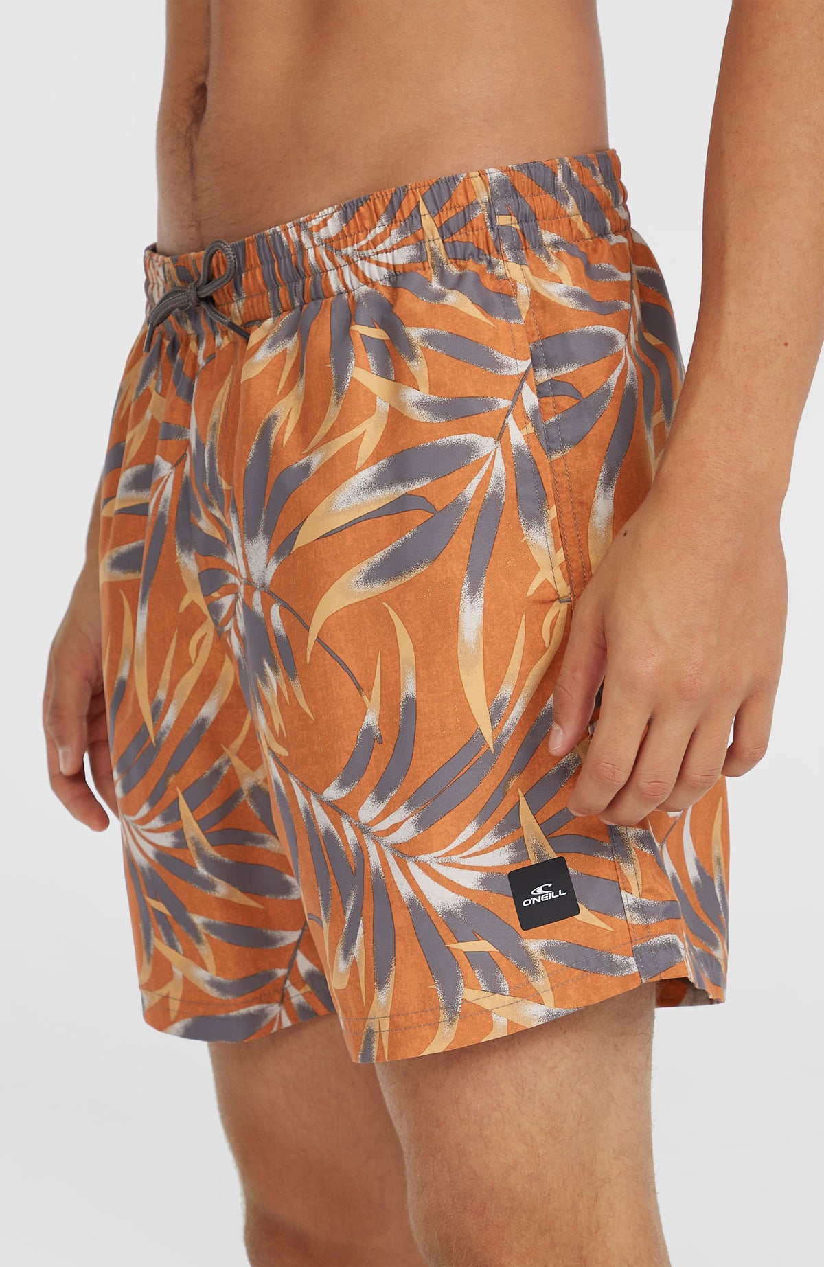 Cali Floral 16'' zwembroek | Orange Dipped Leaves
