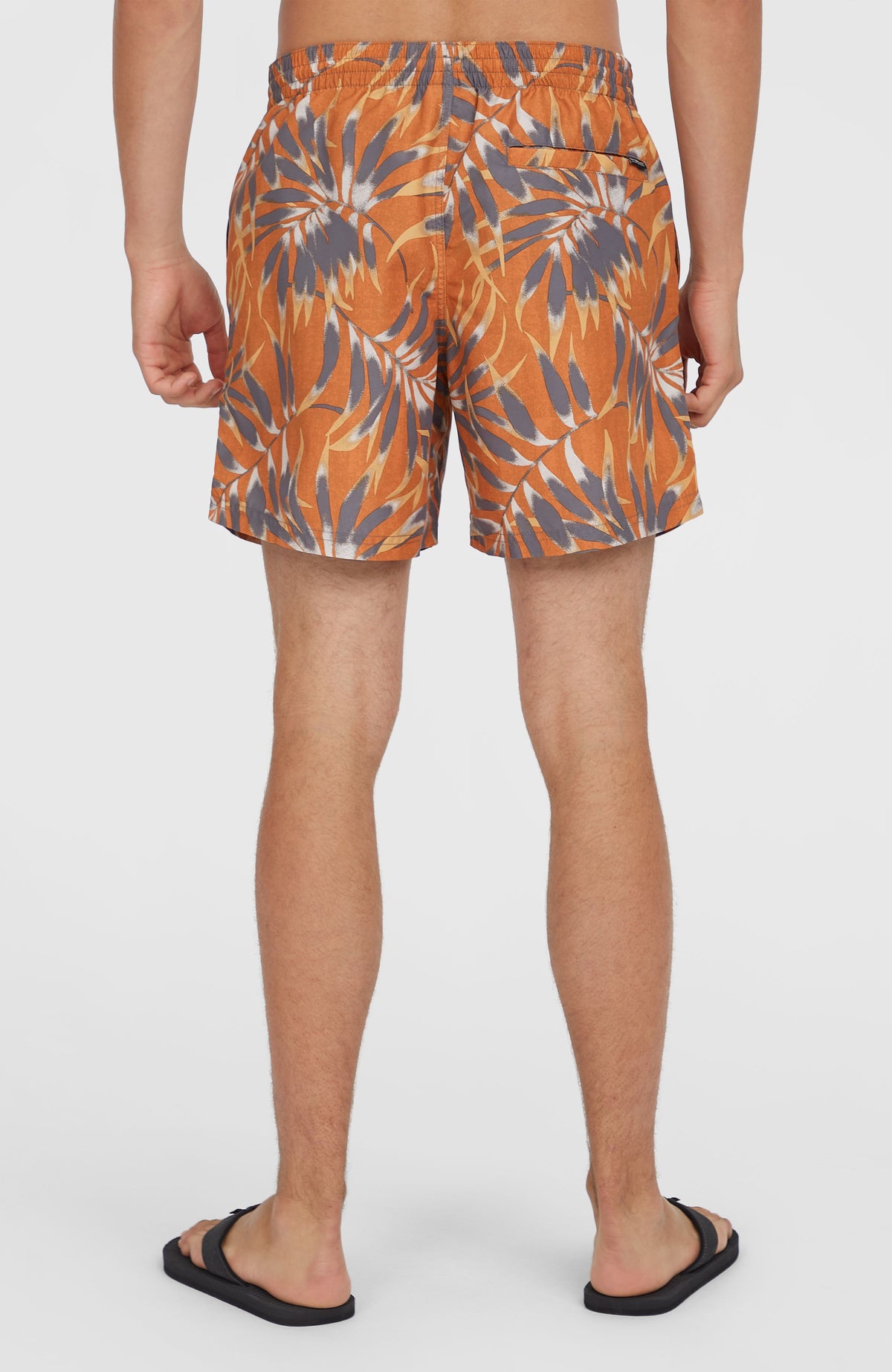 Cali Floral 16'' zwembroek | Orange Dipped Leaves