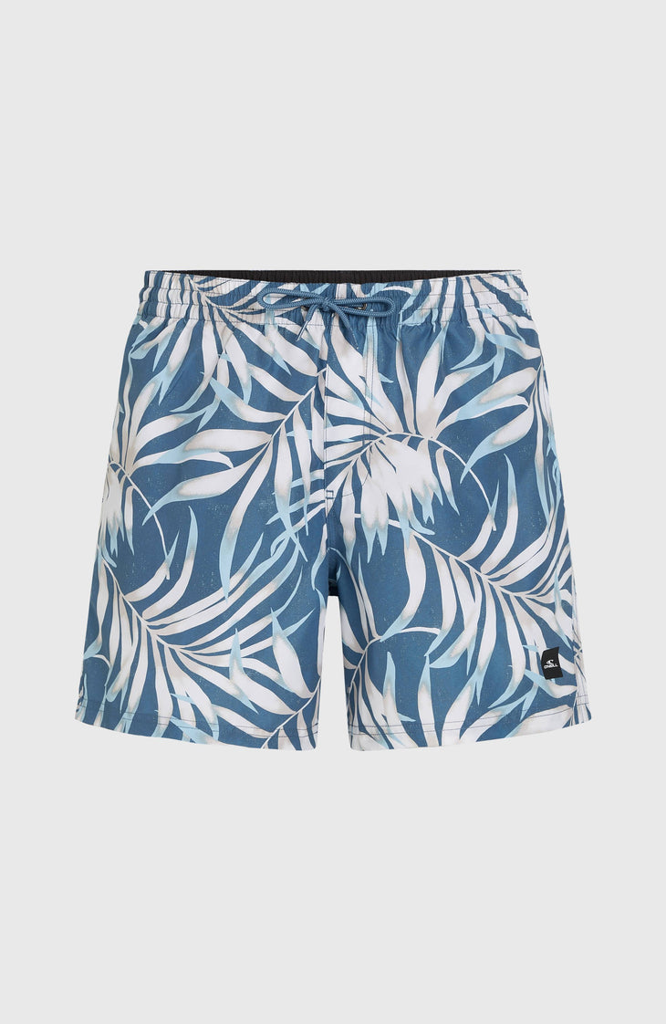Cali Floral 16'' zwembroek | Blue Dipped Leaves