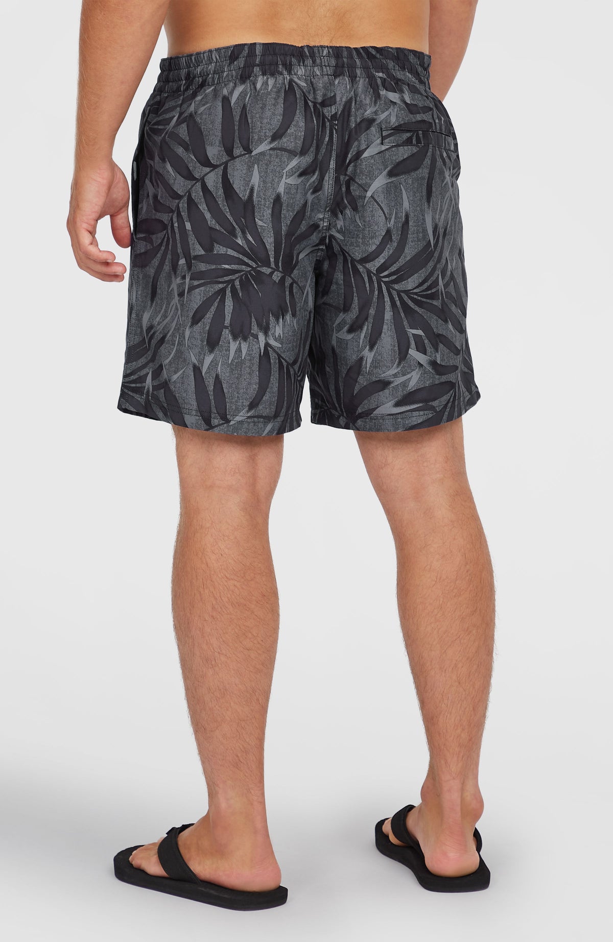 Cali Floral 16'' zwembroek | Black Dipped Leaves