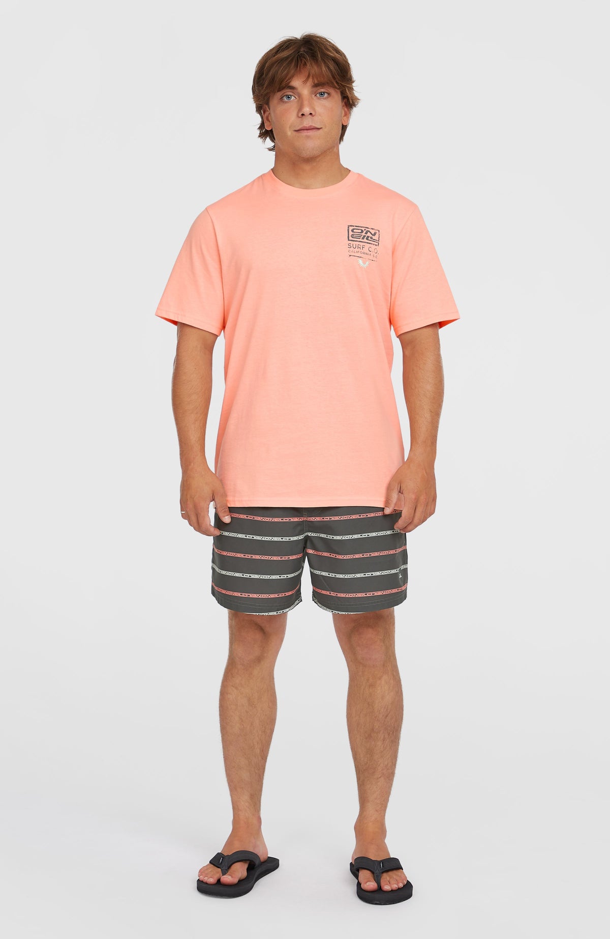 Cali First 15'' zwembroek | Grey O'Neill Stripe