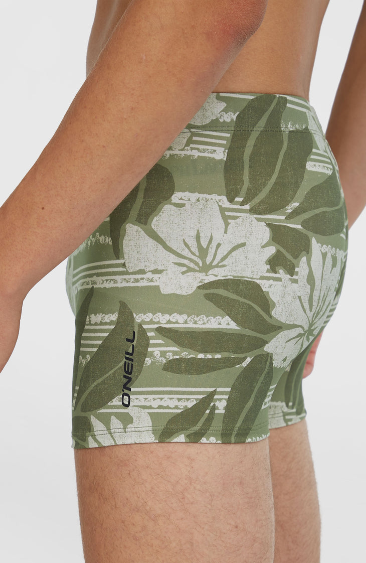 Essentials Floral zwemboxer | Green Tonal Dusty Flower