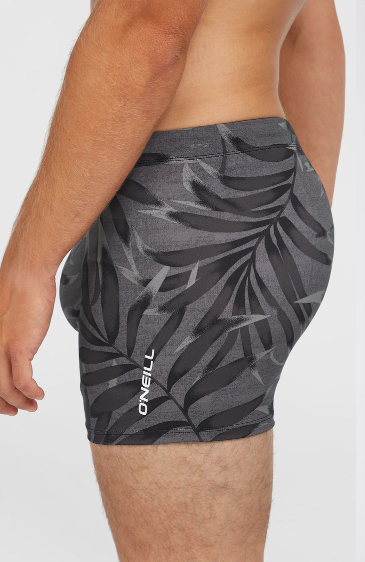 Essentials Floral zwemboxer | Black Dipped Leaves