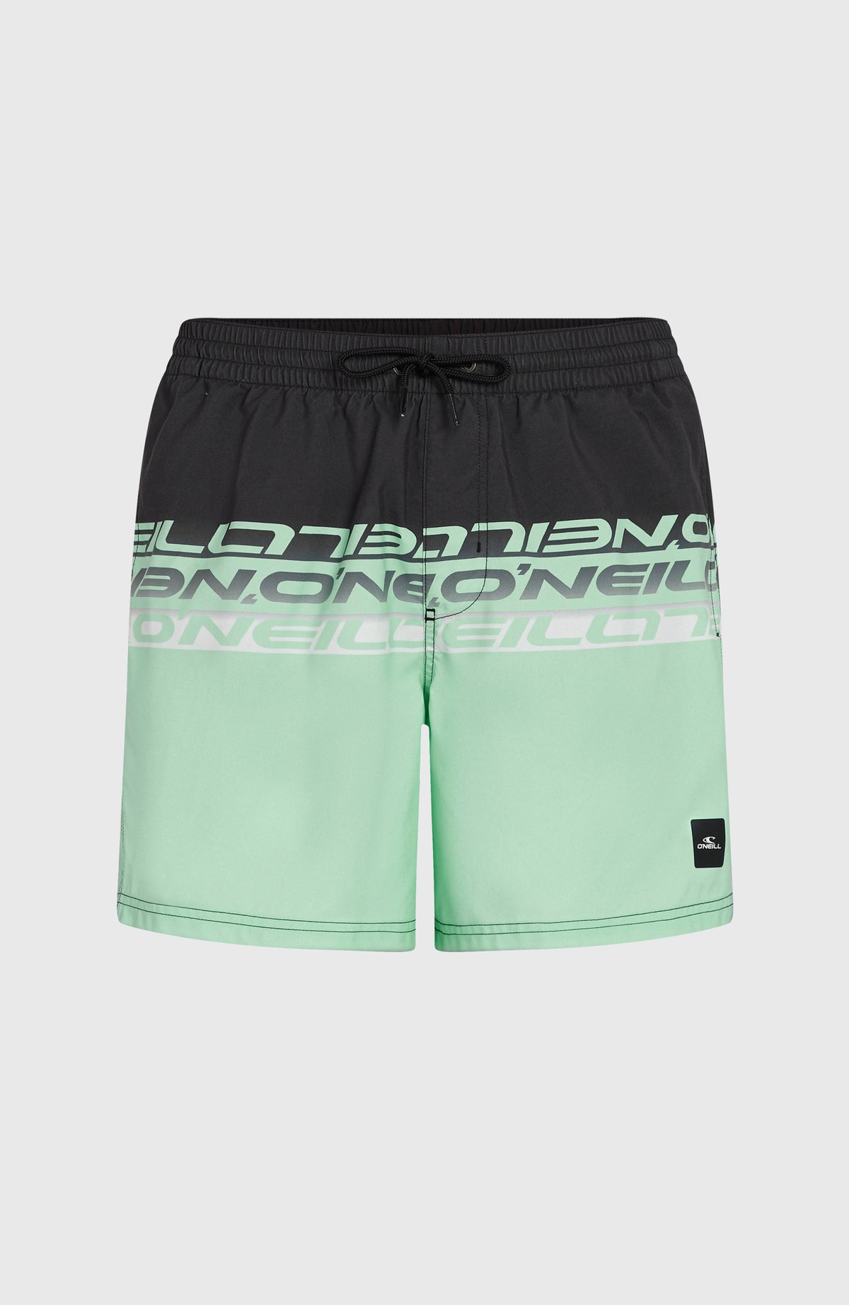 Cali Stripe 16'' zwembroek | Green/Black Upside Down Clean