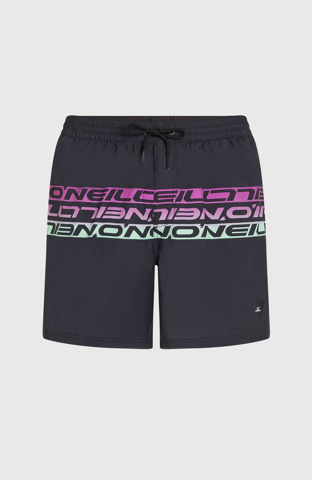 Cali Stripe 16'' zwembroek | Black/Purple Upside Down Clean