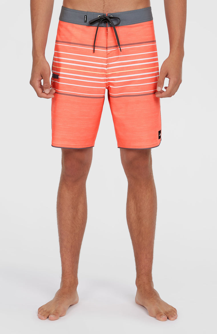 Hyperfreak Heat Stripe Scallop 18'' boardshort | Peach Echo Heat Stripe Hyperfreak Heat Stripe Scallop 18'' boardshort | Peach Echo Heat Stripe