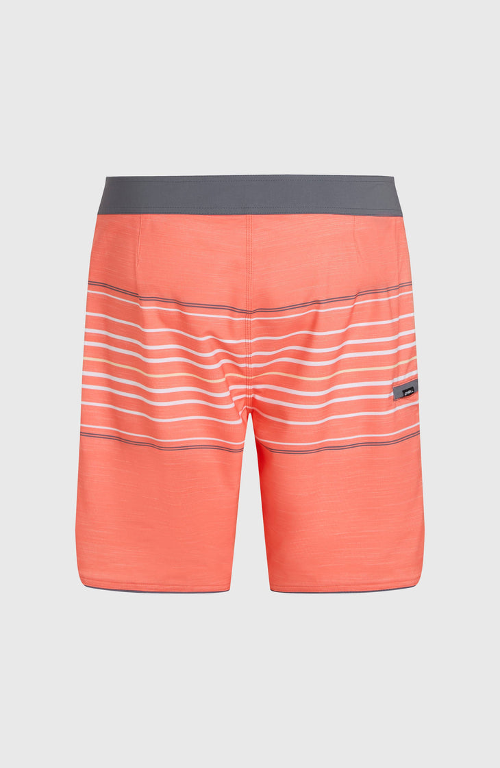 Hyperfreak Heat Stripe Scallop 18'' boardshort | Peach Echo Heat Stripe