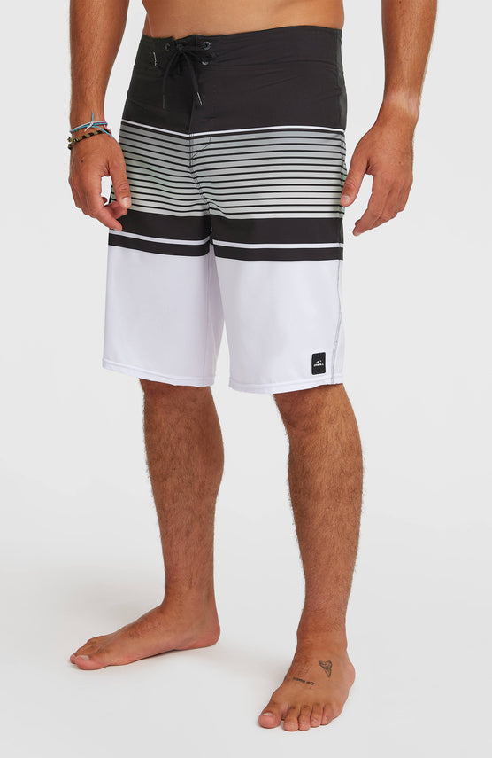 Lennox Stripe 21" boardshort | White Lennox Stripe