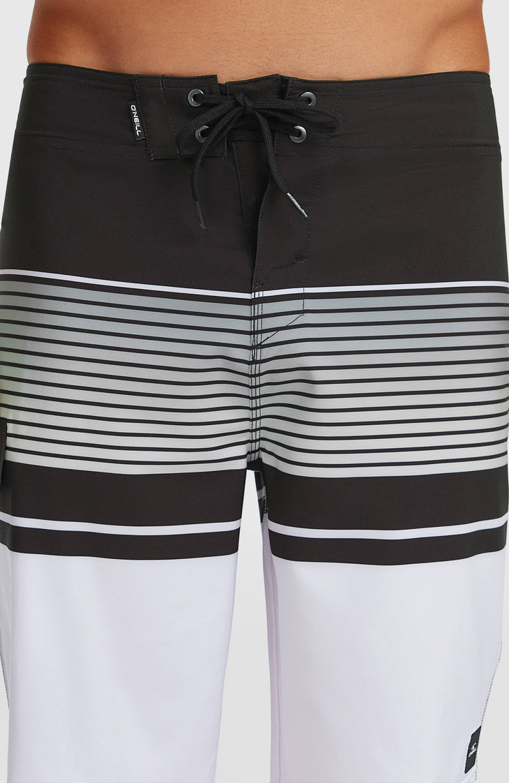 Lennox Stripe 21" boardshort | White Lennox Stripe
