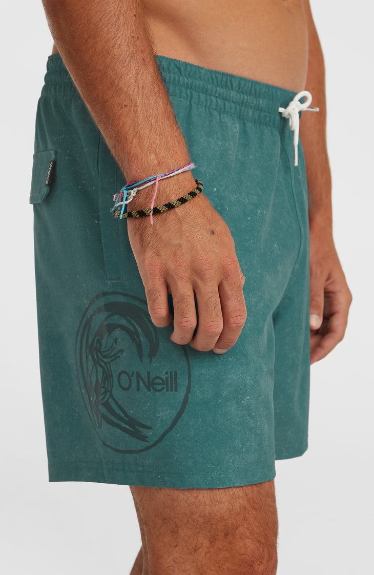 O'Riginals Cali Ocean 16'' zwembroek | Green Originals Acid Wash