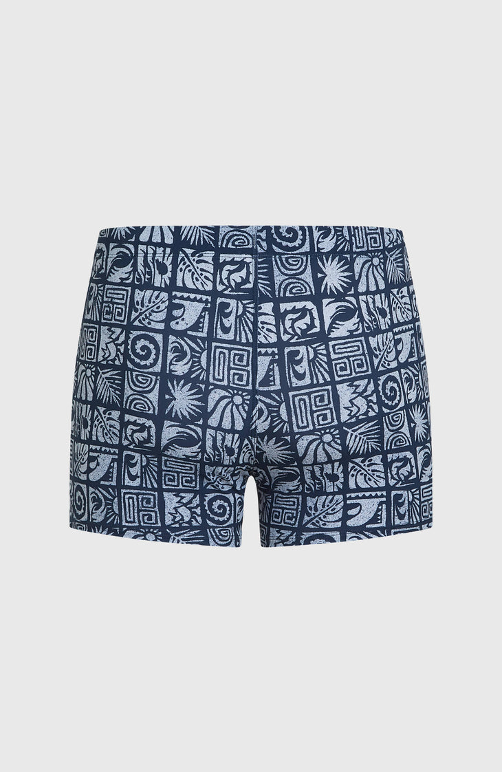 Essentials All-Over-Print zwemboxer | Dark Blue Bricks