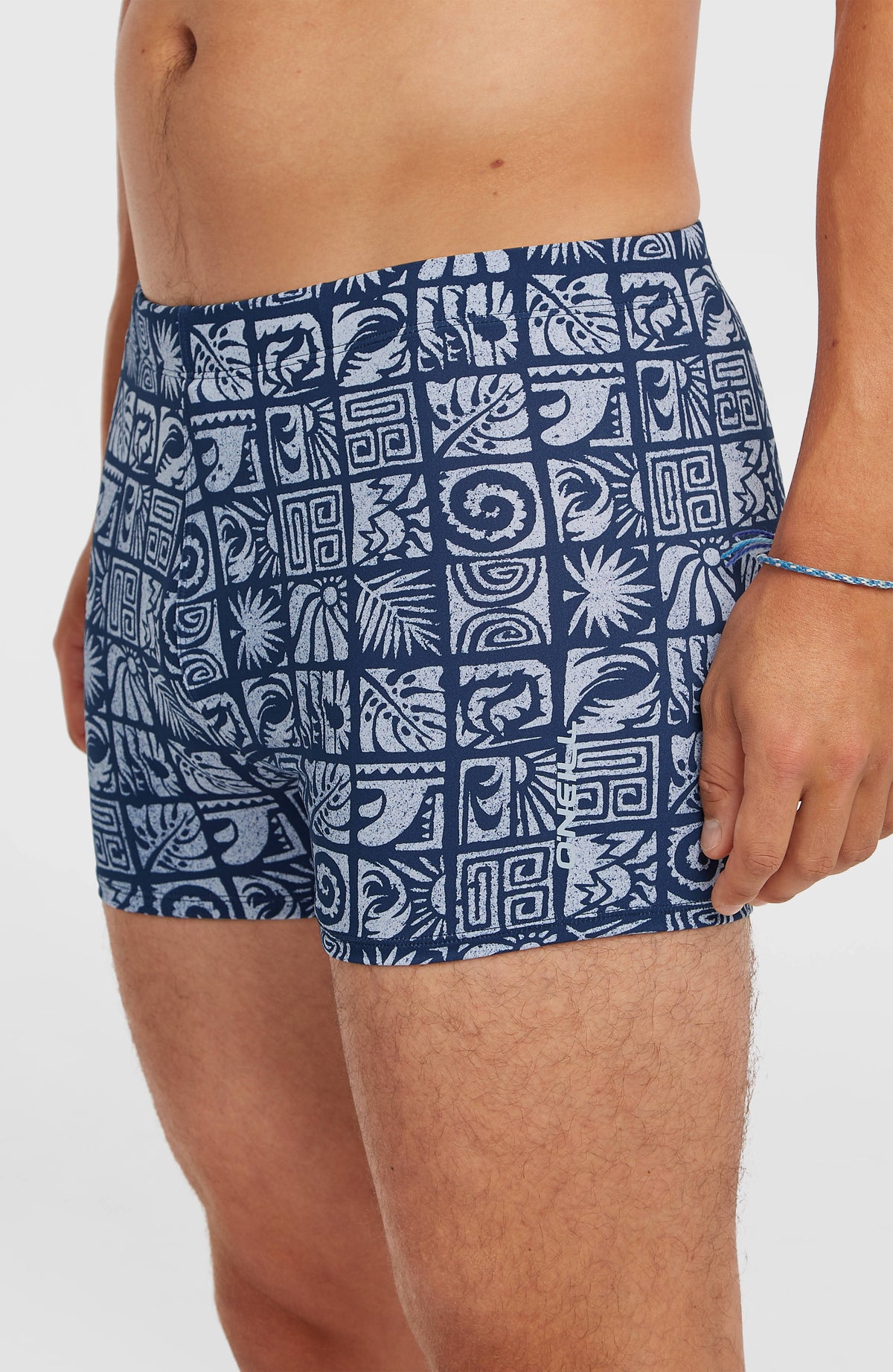 Essentials All-Over-Print zwemboxer | Dark Blue Bricks