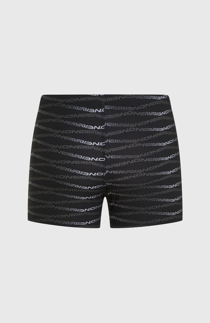 Essentials All-Over-Print zwemboxer | Black Boys Gradient Stripe