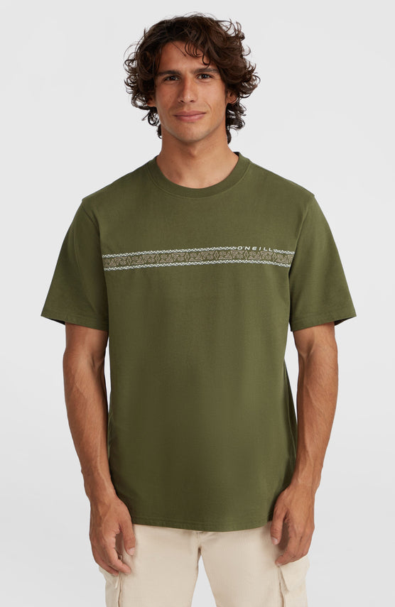 Ikat Stripe T-shirt | Forest Night