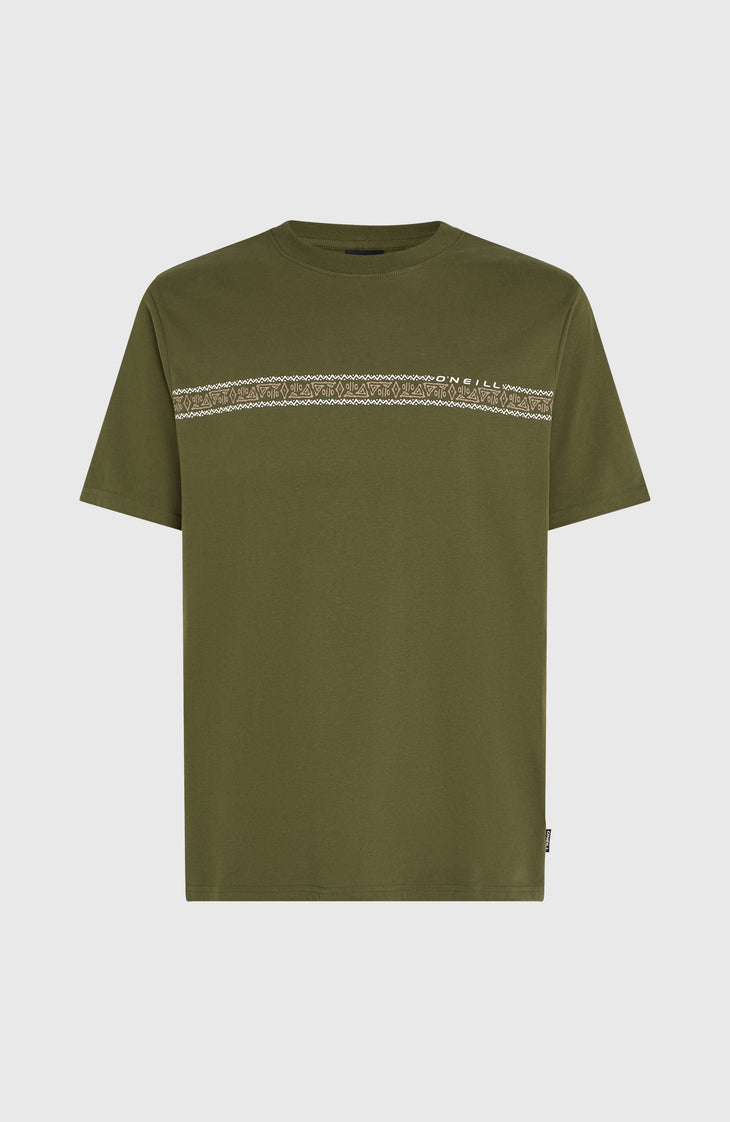 Ikat Stripe T-shirt | Forest Night