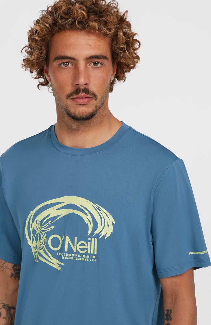 O'Riginals Hybrid UPF 50+ Graphic T-shirt | Copen Blue