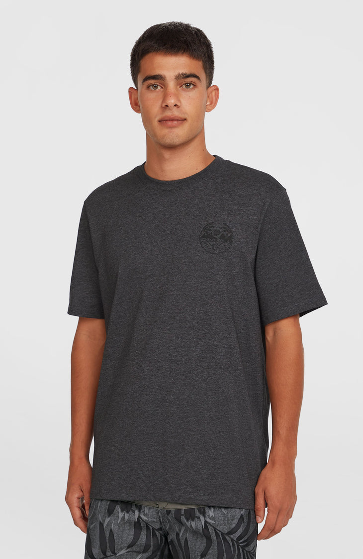 Back Print T-shirt | Black Out Melange