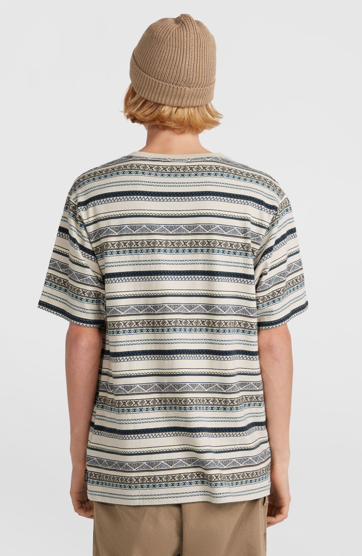 Ikat Jacquard T-shirt | Grey Ikat Stripe