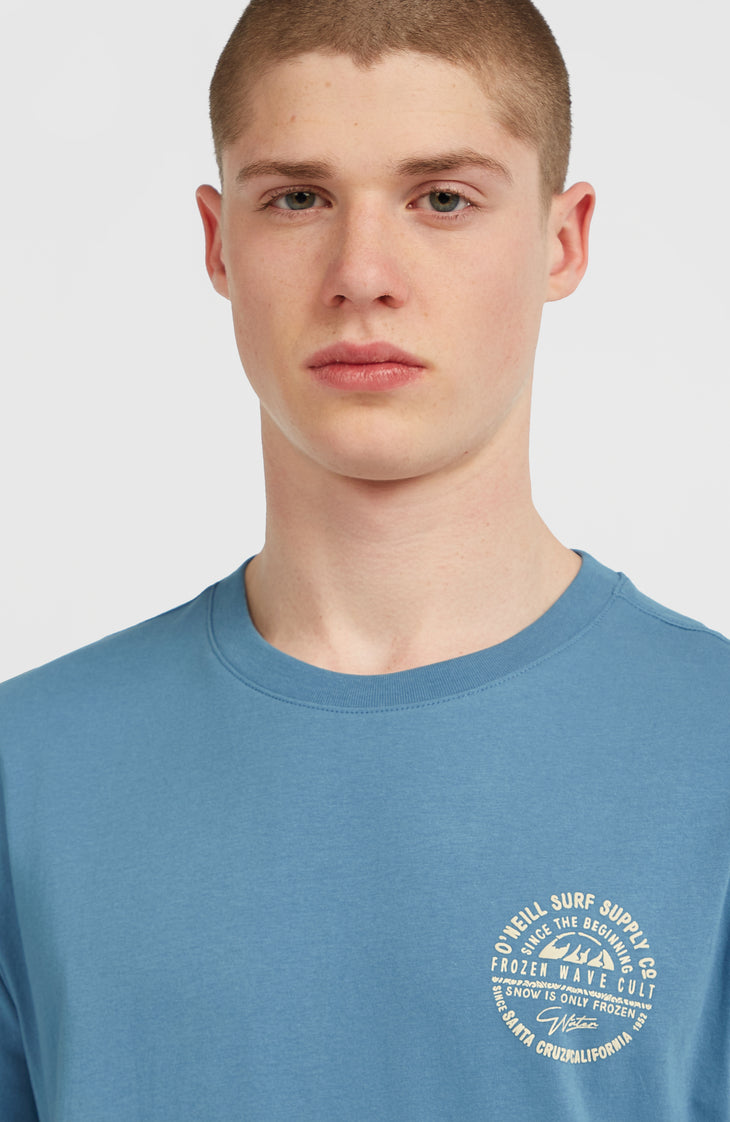 Chest Print T-shirt | Mozart Blue