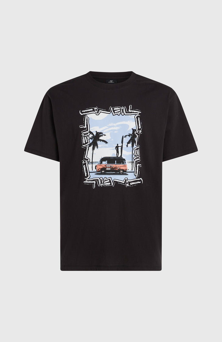 Photo Front-Print T-shirt | Black Out