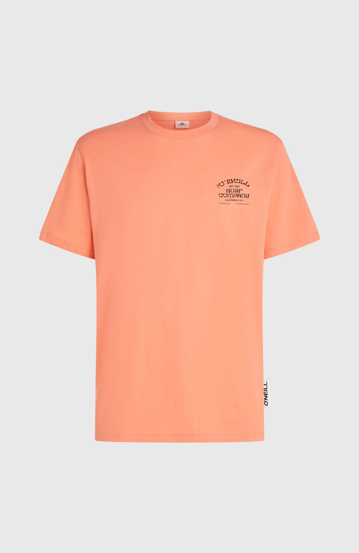 Melange Chest-Print T-shirt | Funky Peach