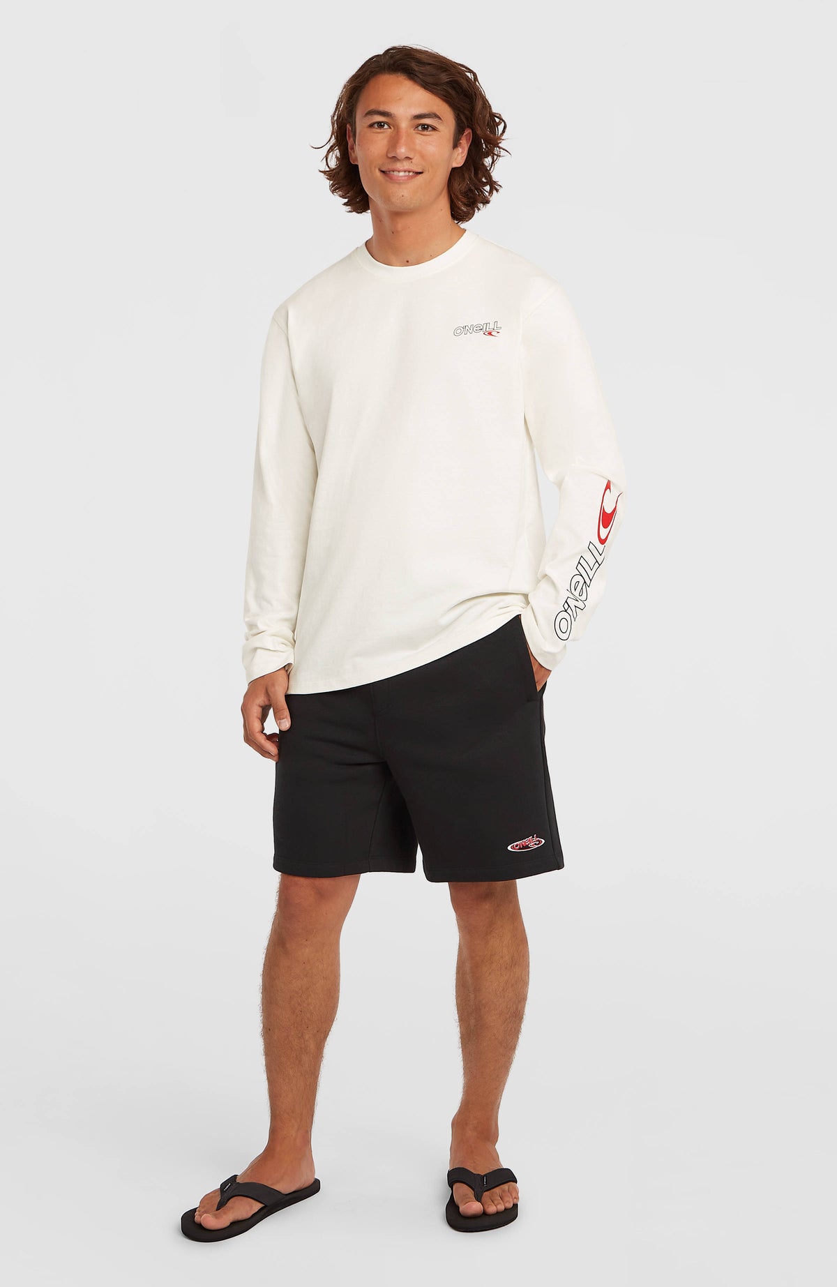 Essentials 90s Logo shirt met lange mouwen | Snow White