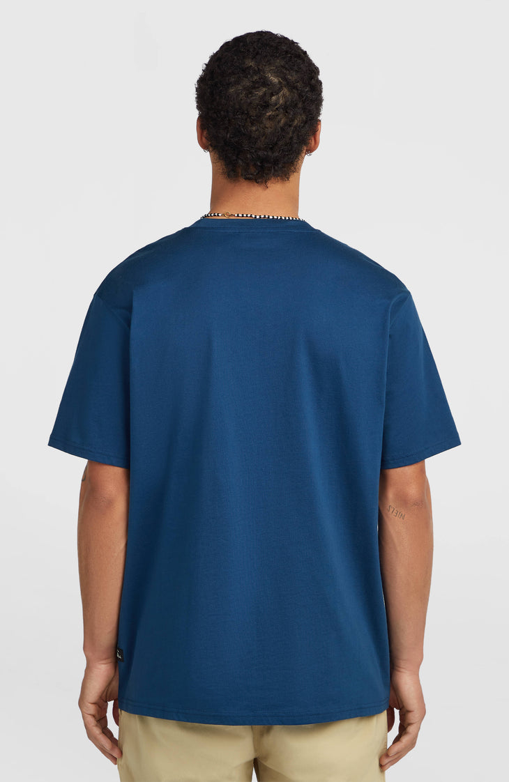 Muir Chest Print T-shirt | Regal Blue