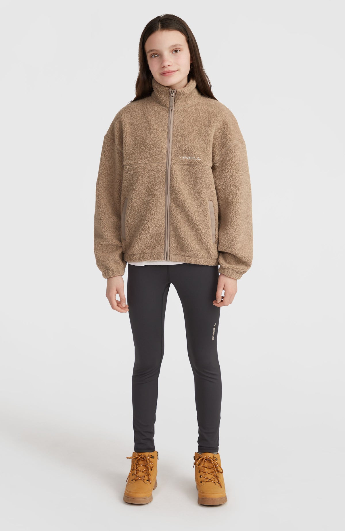 High-Pile fleecevest met volledige rits | Concrete