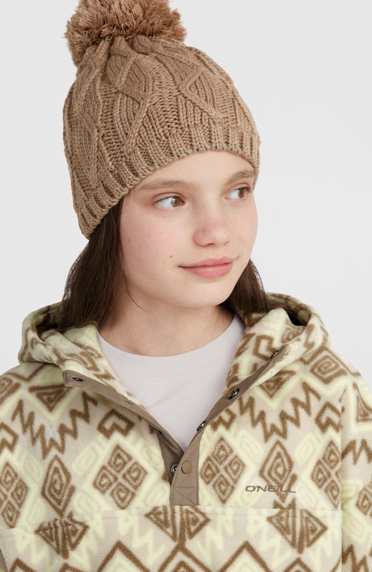 Superfleece hoodie met halve rits | Grey Retro Ikat