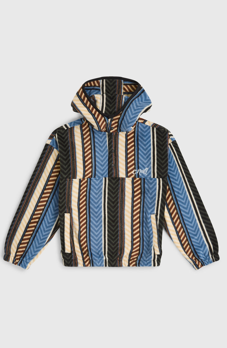 Superfleece hoodie met halve rits | Blue Vintage O'Neill Stripe