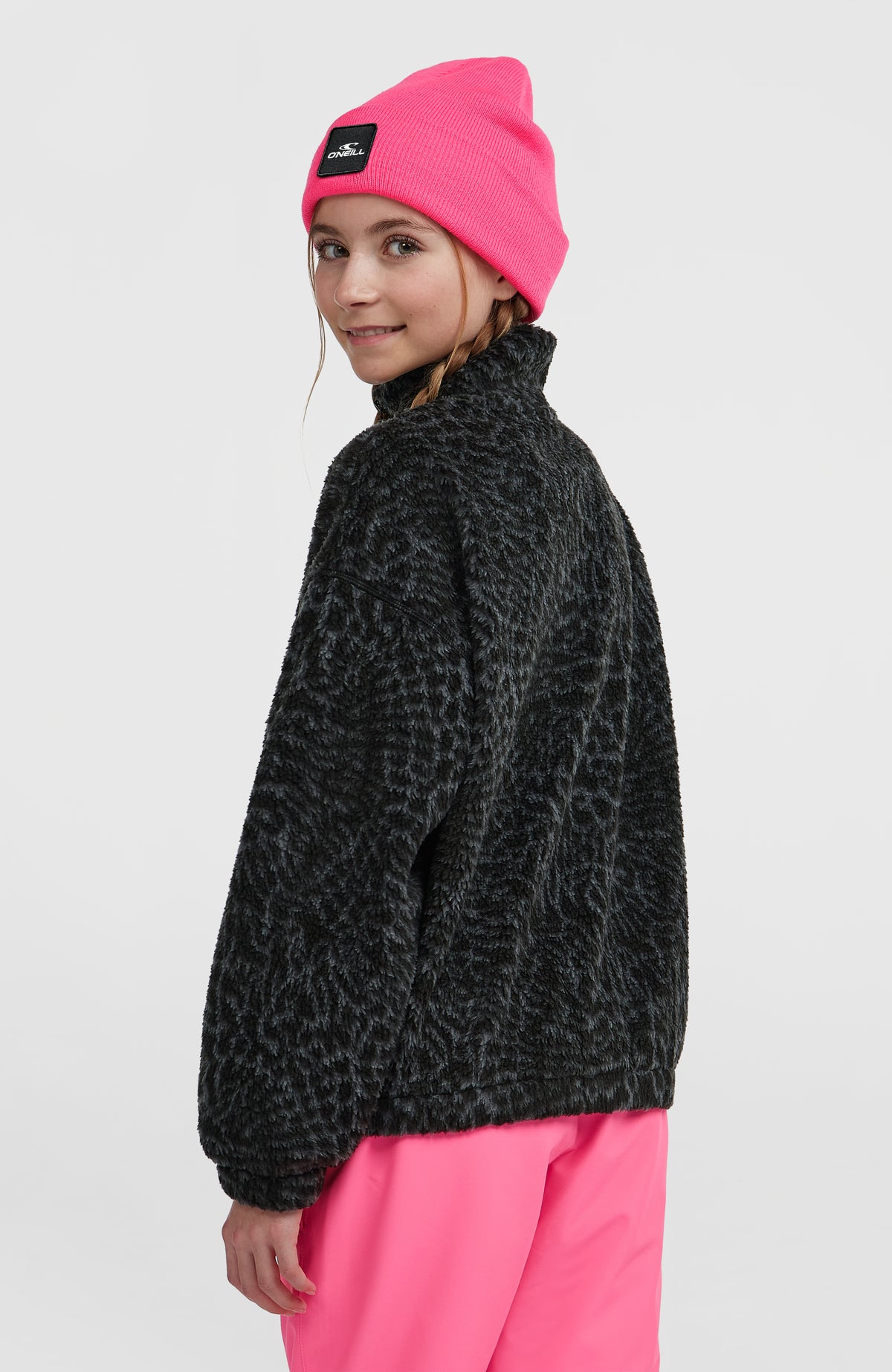 High-Pile fleecevest met volledige rits | Black Animalica