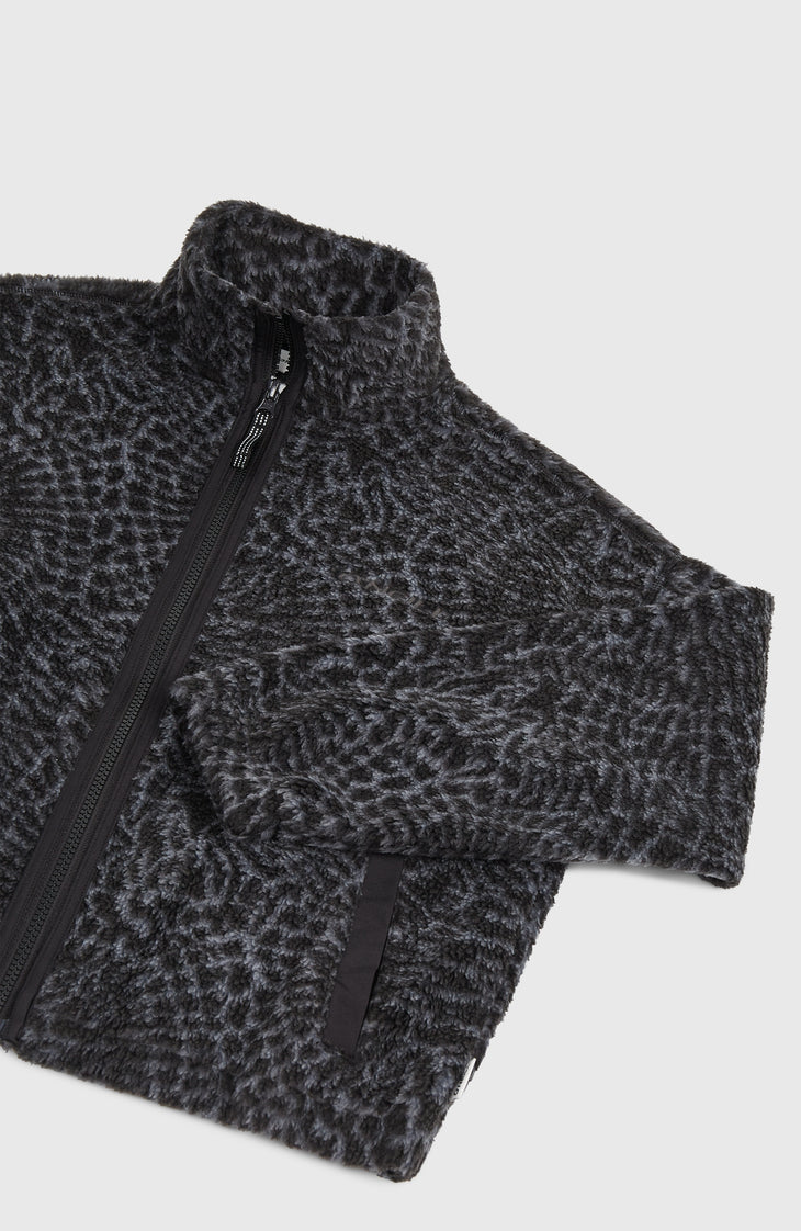 High-Pile fleecevest met volledige rits | Black Animalica