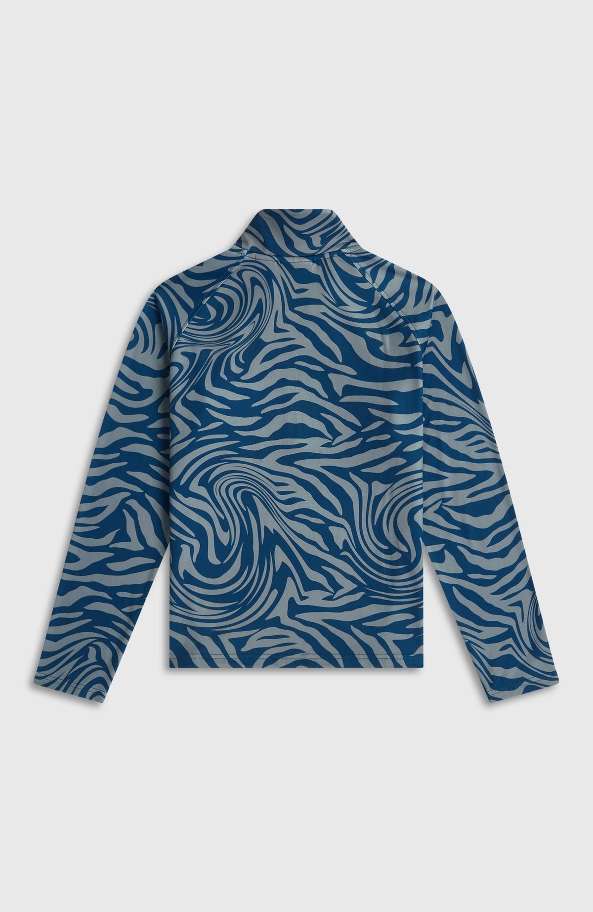 FWC'Cruz Printed fleecetrui met halve rits | Blue Swirl Zebra