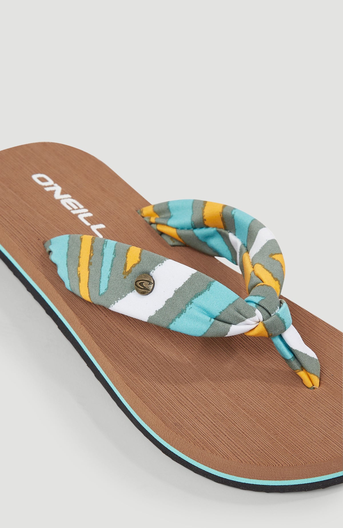 Ditsy Sun slippers | Blue Rainbow Stripe