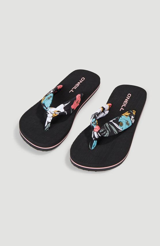 Ditsy Sun slippers | Black/Blue Bluemchen