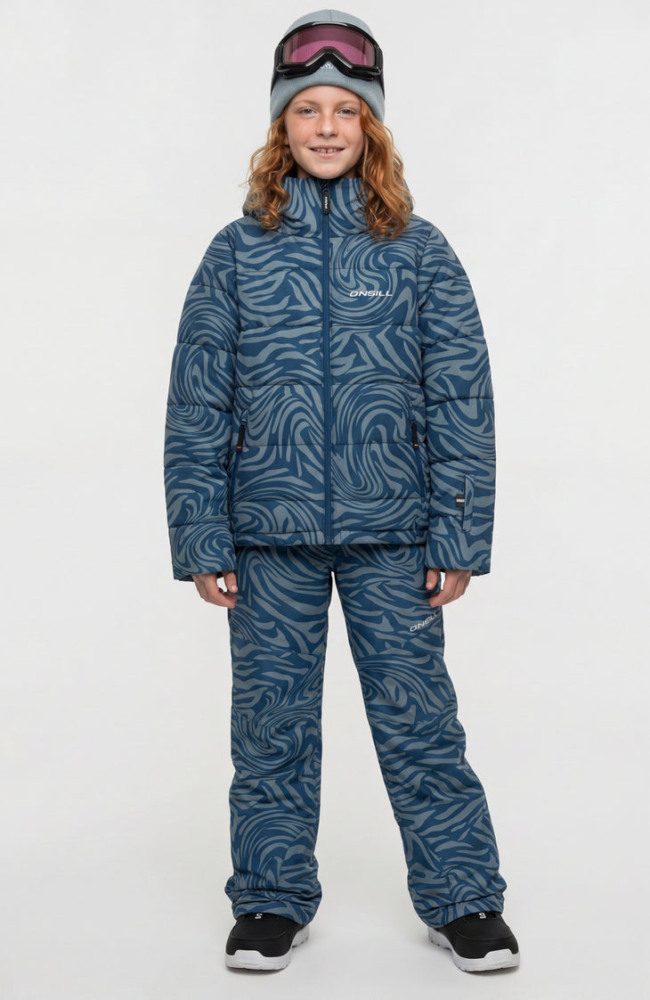 FWC'Cruz Puffer wintersportjas | Blue Swirl Zebra