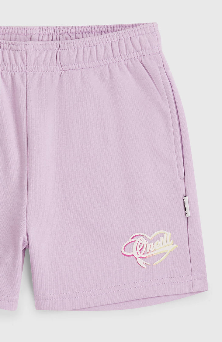 Essentials Script sweatshort | Pale Lavender