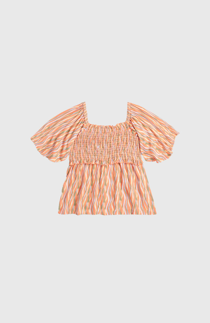 O'Neill geweven T-shirt | Funky Peach Swirly